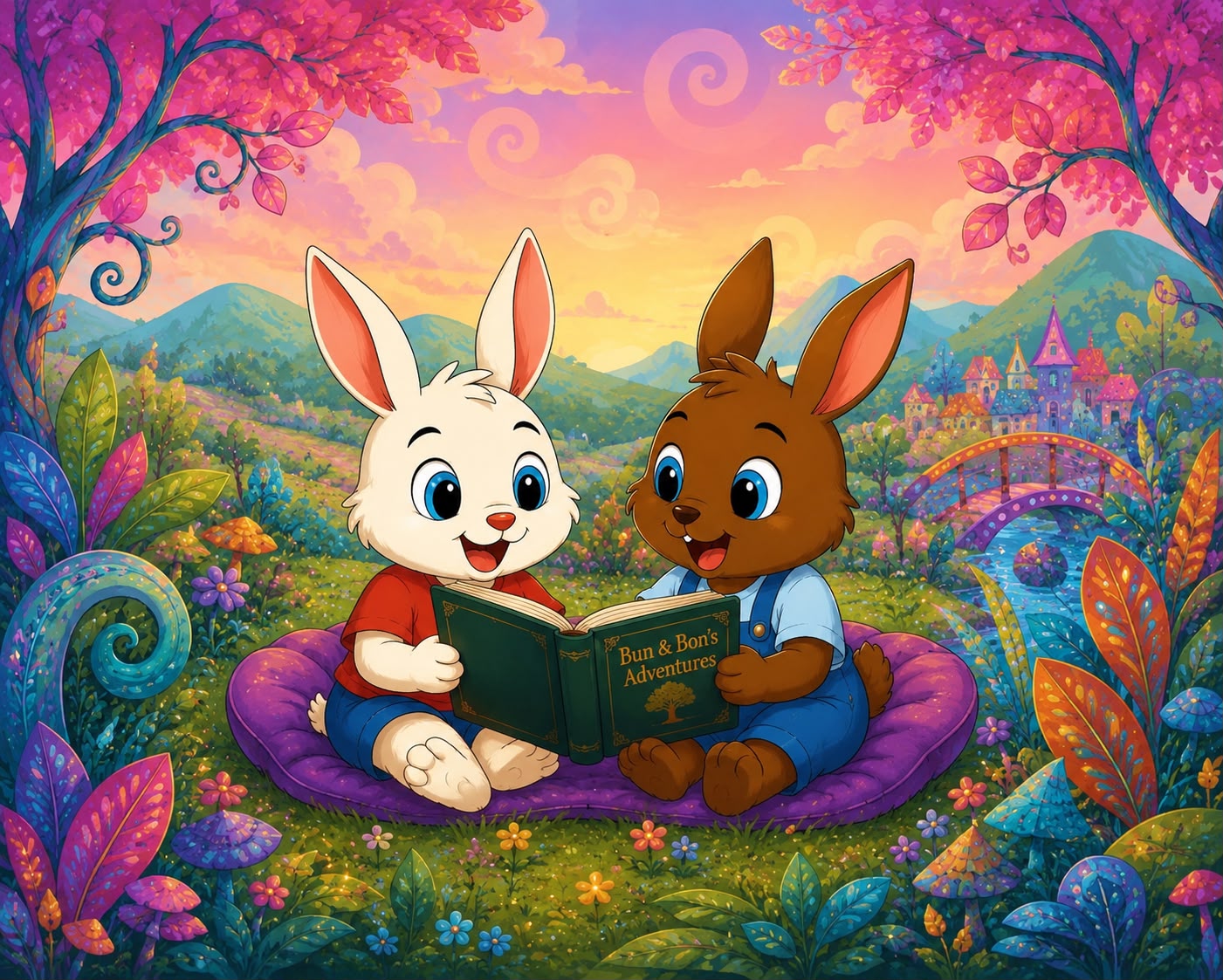 Bun and Bon reading together